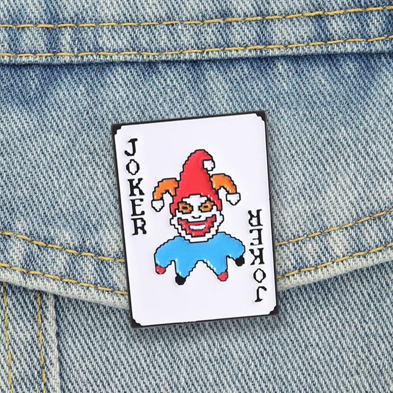 Joker Gaming Accessories - Emaliowane przypinki Poker Joker, broszki z