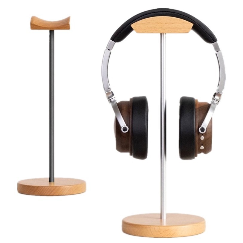 Gaming Accessories For Setup - Stojak na słuchawki z drewna orzecha