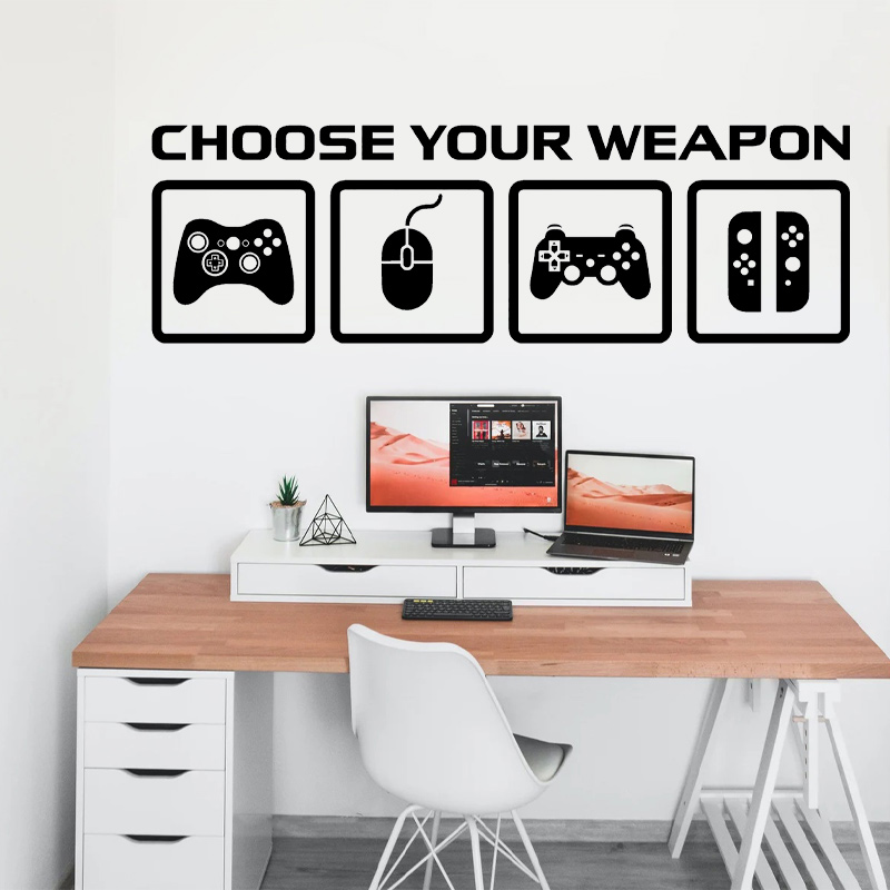 Gaming Accessories Wallpaper - Gra wideo Decor fototapeta wybierz broń