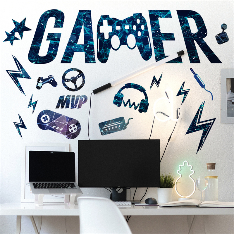 Gaming Accessories Wallpaper - Naklejki winylowe dla graczy, dekoracja do